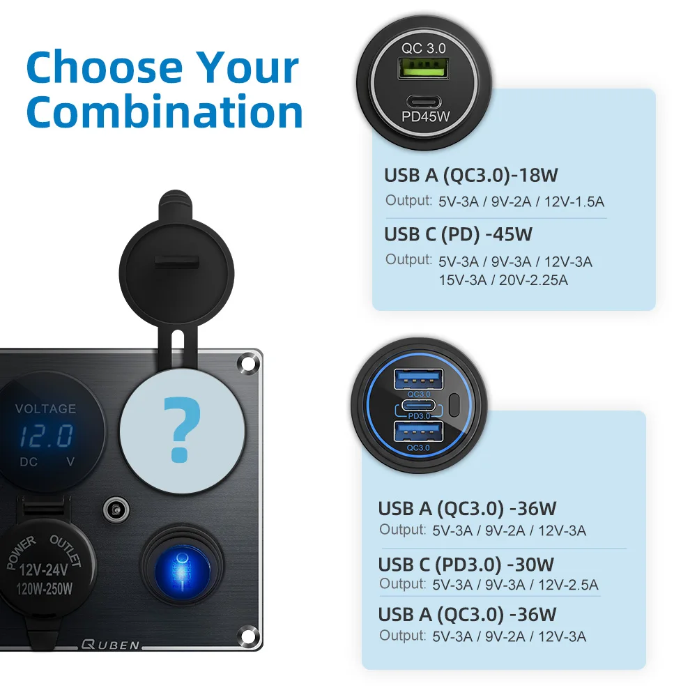 12v Usb Dual Car Cigarette Lighter Socket Charger Mobile Phone Power Waterproof Usb Port Adapter 5v Sockets Voltmeter Digital — view 4