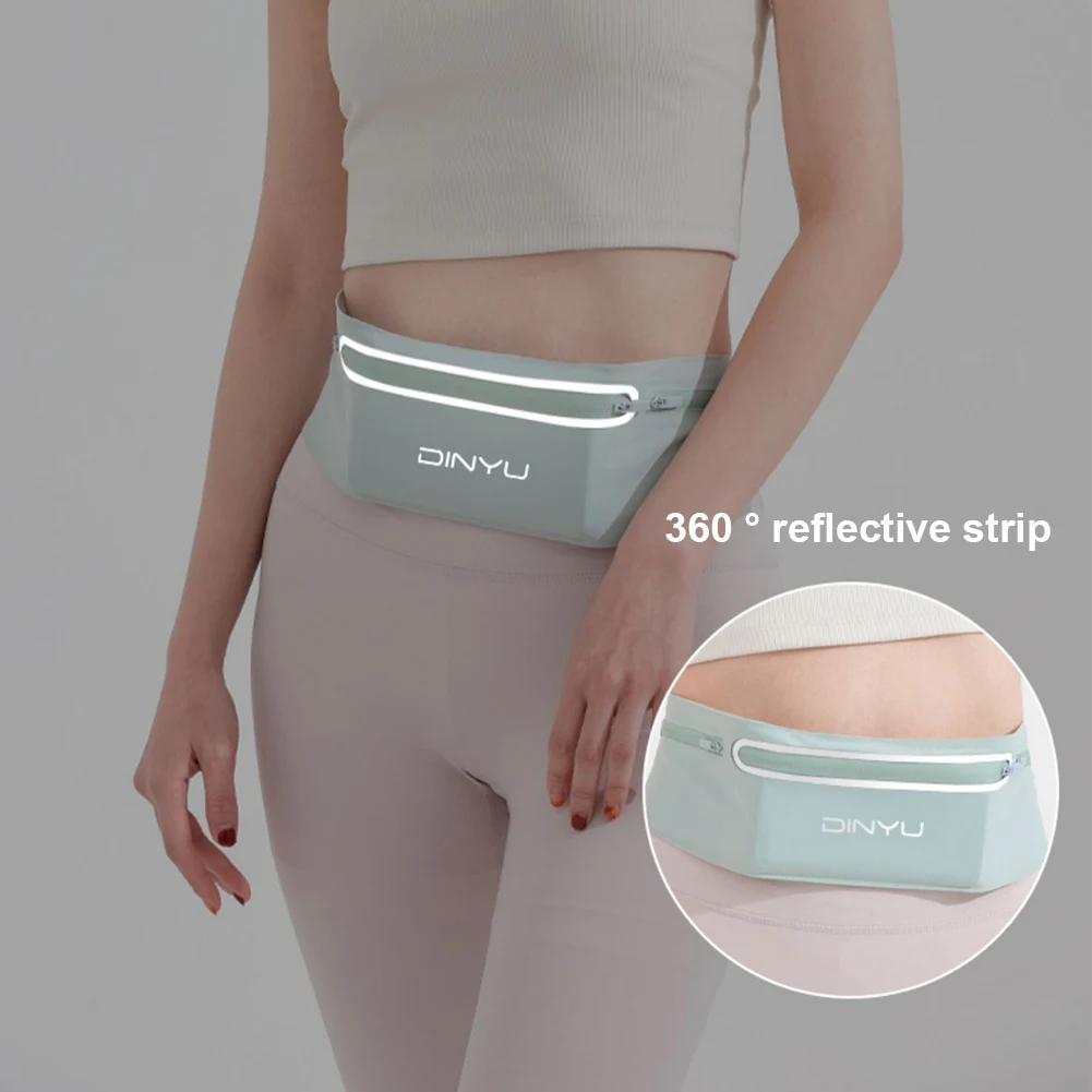 Sports Waist Pack Portable Phone Holder Bag Waterproof Gym Bum Bag with Reflective Stripe Jogging Belt Pouch for Outdoor Sports
