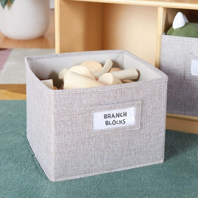 Guidecraft EdQ Dollhouse Bookcase - Natural: Kids' Wooden Organizer Shelves with Removable Storage Bins for Books 2
