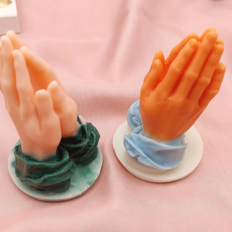 Hands Together Prayer Candles Epoxy Resin Mold Plaster Soap Silicone Mould DIY Crafts Ornaments Mold Drop shipping