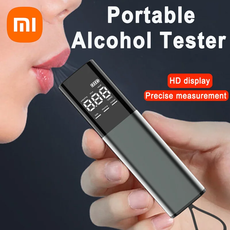 Xiaomi High Precision Alcohol Tester With English Digital Display Voice Broadcast Portable Mini Car Professional Alcohol Tester