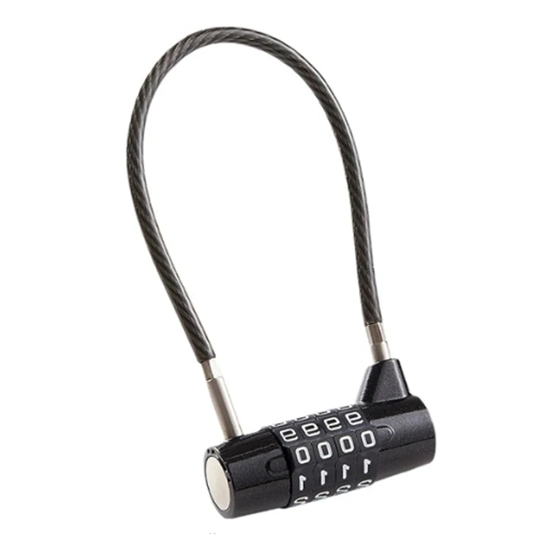 ตัวล็อกกระเป๋าเดินทาง, ตัวล็อกกระเป๋าเดินทาง4หลัก, กุญแจแบบรหัสสำหรับกระเป๋าเดินทางที่มีสายกุญแจคล้องกระเป๋าแบบยืดหยุ่น, กุญแจล็อคจักรยาน 1