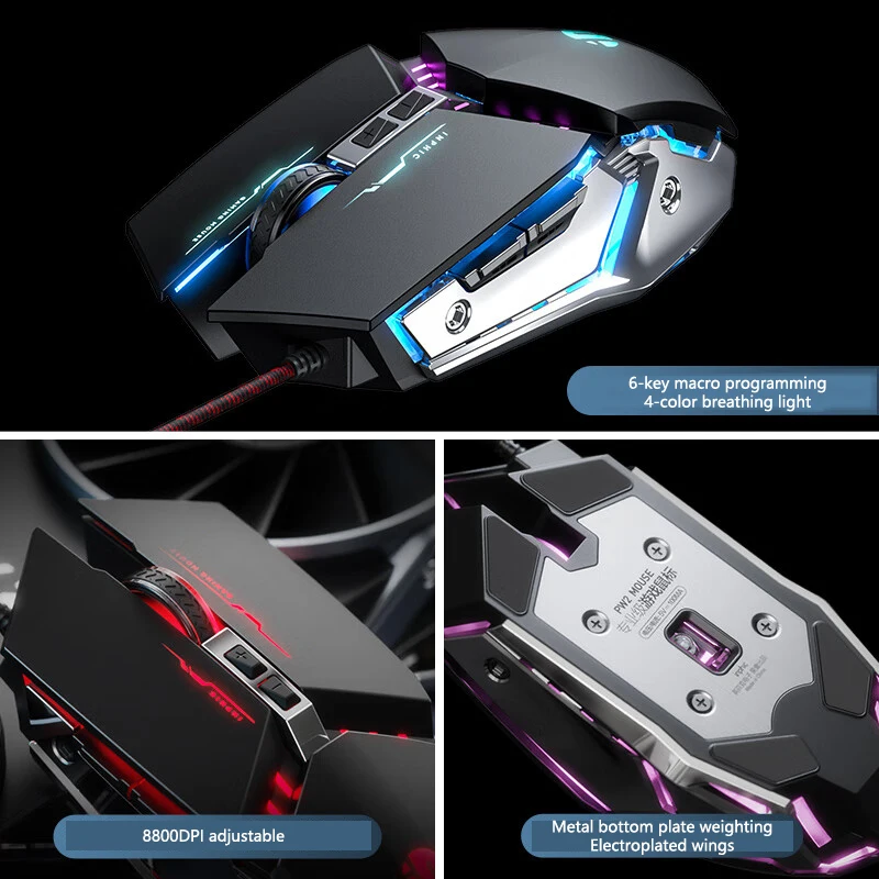 Gaming Mouse Inphic W2 USB Wired For Desktop Laptop