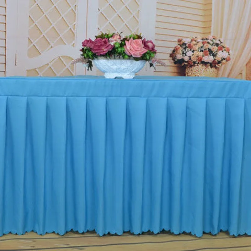 Table Skirt Conference Tablecloth Cold Dining Sign-in Desk Exhibition Activity Desk Cover Red Rectangular Table Cover