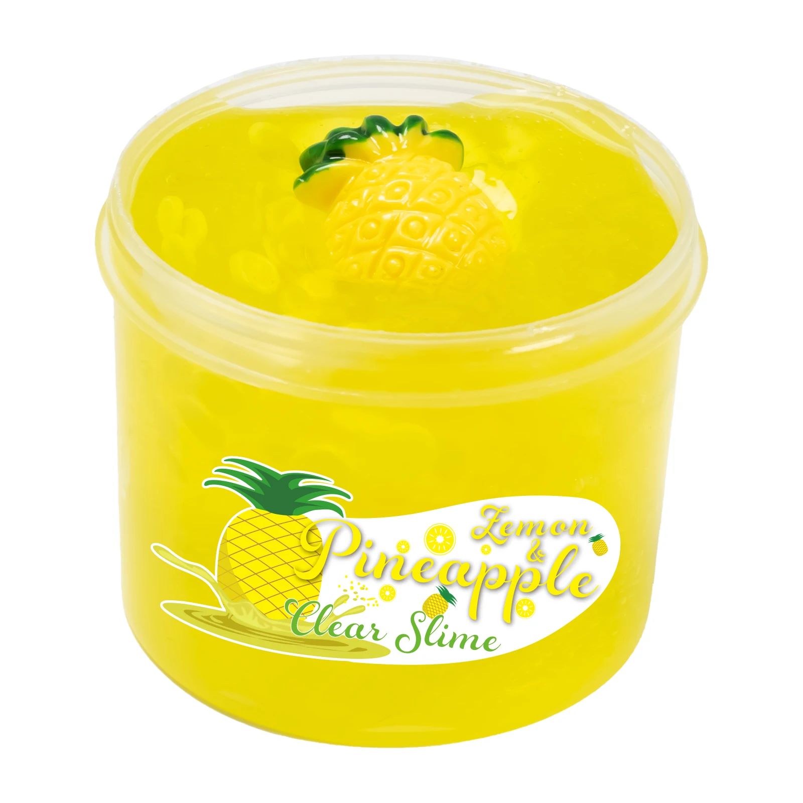 70ml Crystal Clear Slime with Watermelon Peach Avocado Pineapple Charms-Non-Sticky Soft Jelly Clay For Party Christmas Gift 5