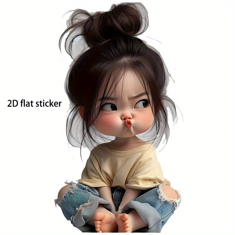 1pc Cute Sassy Girl Vinyl Sticker, Waterproof Removable Decal for Car, Laptop, Water Bottle, Truck, Phone, Motorcycle & Wall