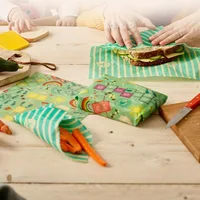 3PCS Set Reusable Organic Beeswax Food Wrap for Fresh Keeping and Eco Friendly Kitchen Plastic Packaging Paper Food Packaging 2