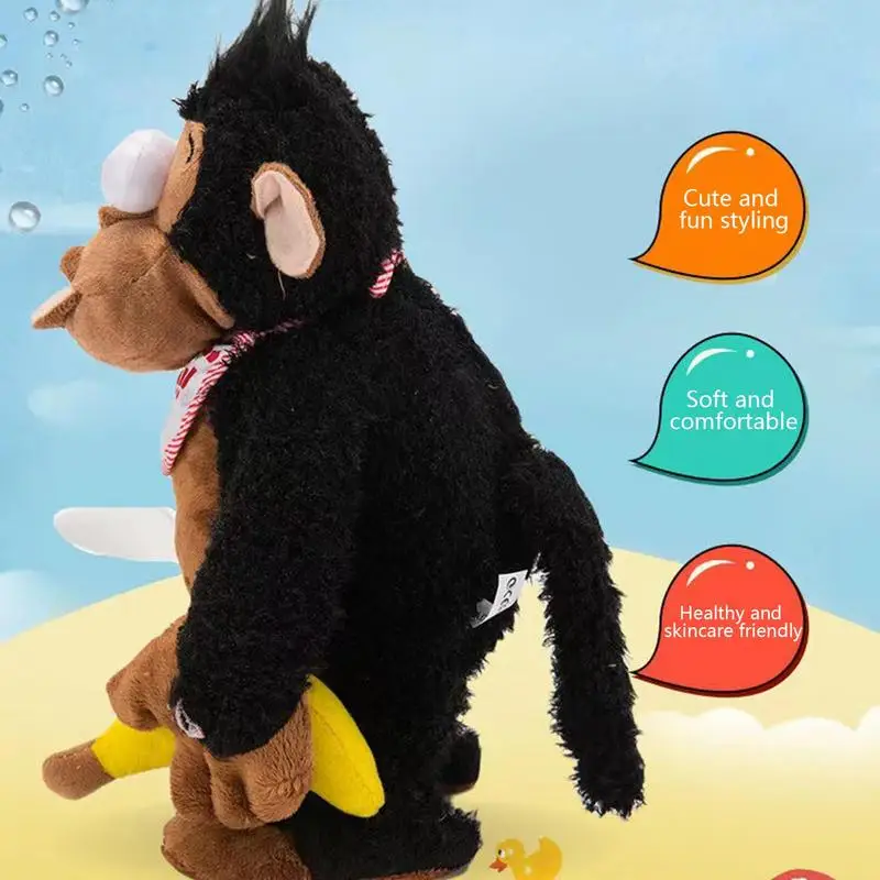 Magnetic Monkey Plush Funny Monkey Eating Banana Toys Crying Gorilla Guarding Food Plush Toy Gorilla Sensory Stress Toys