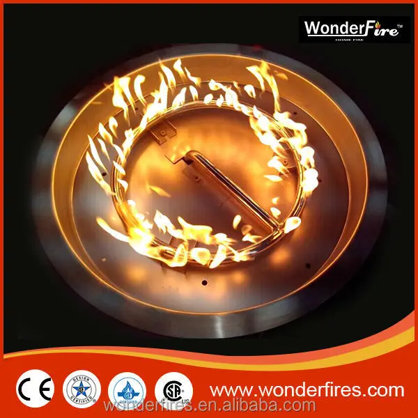Gas Fire Pit Table Marble Top Round Outdoor Propane Fireplace Patio Furniture