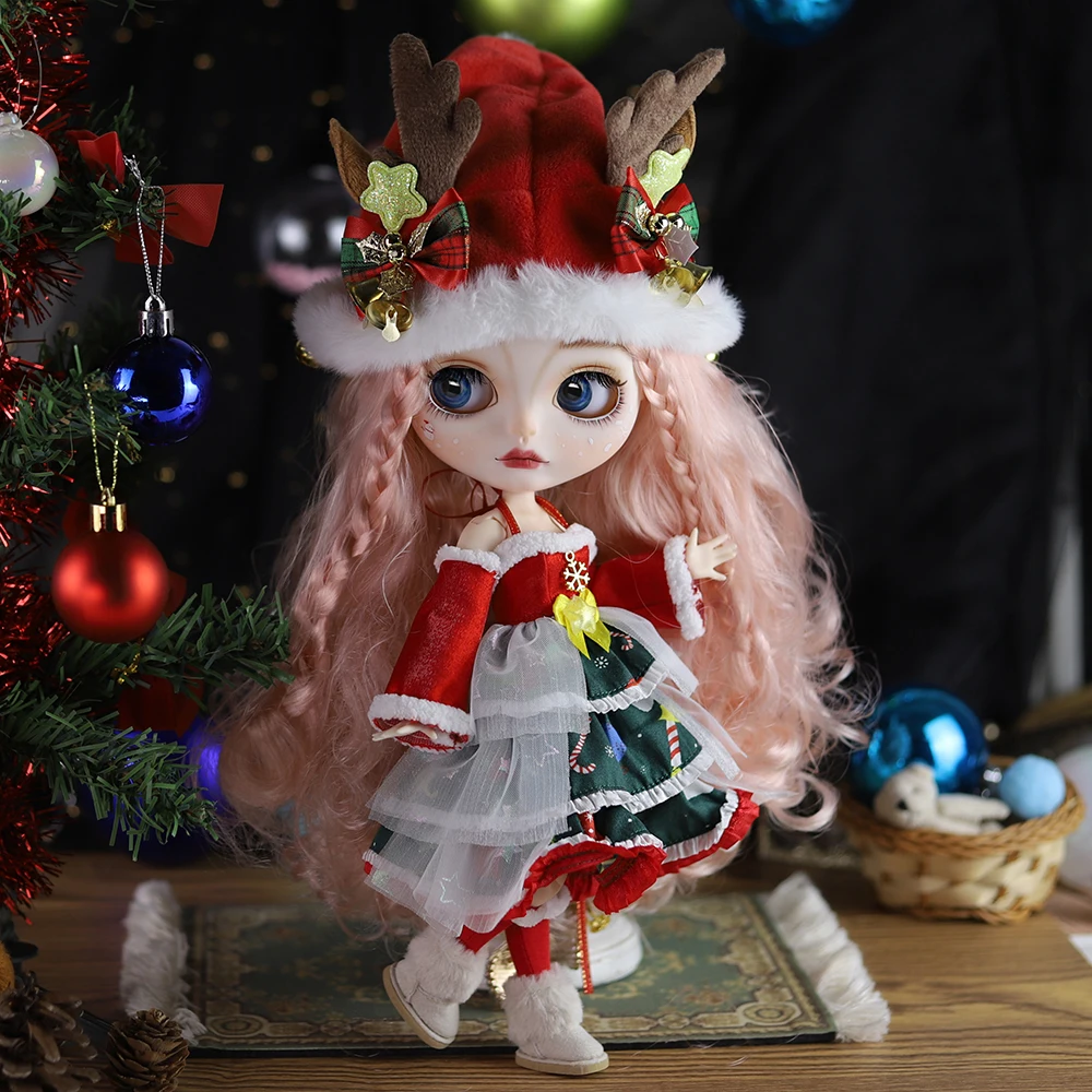 Dbs-クリスマステーマの服セット女の子、ブライスの服、アニメの