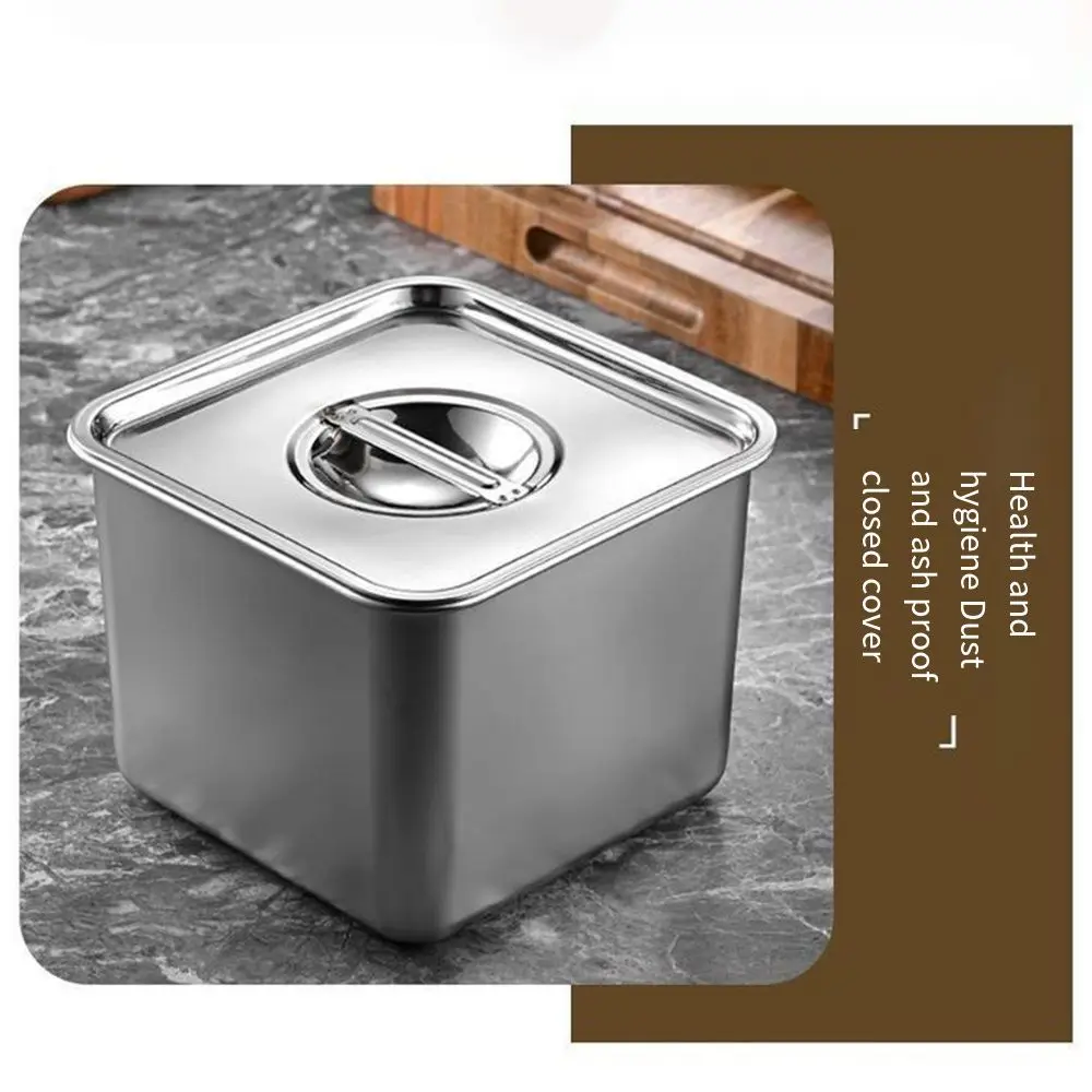 Rust Resistant Frozen Yogurt Container Dustproof Large Capacity Condiment Container with Lid Reusable 4Size