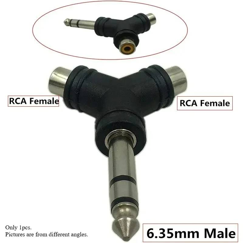 Premium Audio Adapter - Dual RCA to 6.35mm Female for Amplifier, Speaker, and Microphone Connection