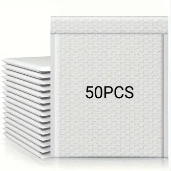 50 Pieces of Self Seal White Bubble Mailing Envelopes with Bubble Padding Designed for Shipping and Packaging Protecting 1
