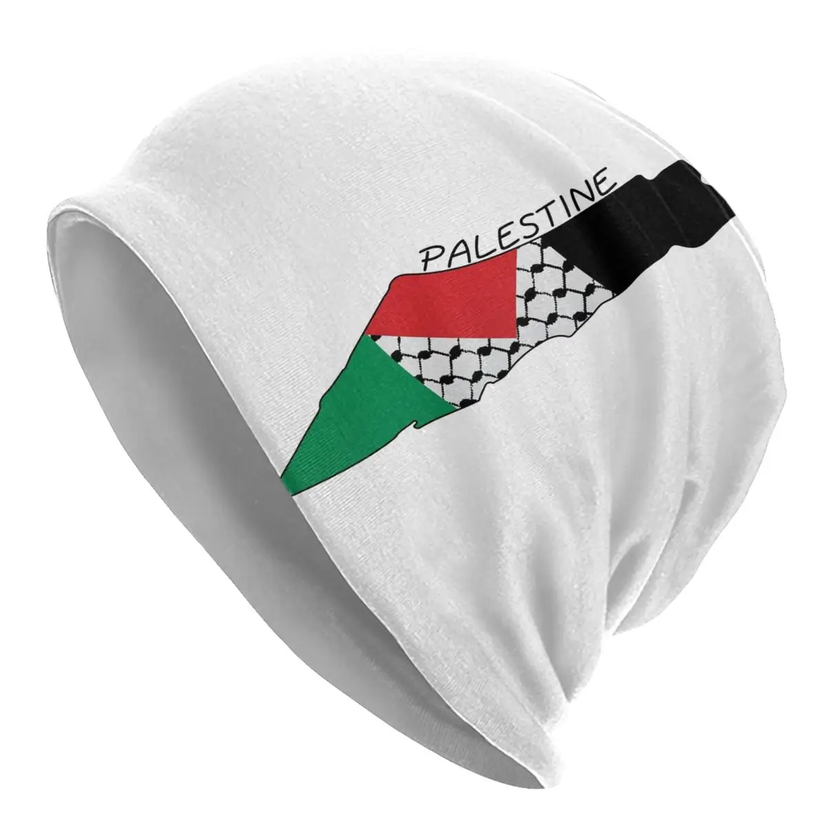 

Palestine Flag Map Palestinian Kufiya Hatta Skullies Beanies Hat Summer Men Women Street Caps Warm Dual-use Bonnet Knitting Hats