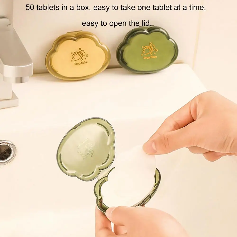 Description Picture 5 of item50Pcs Disposable Soap Paper Travel Portable Soap Flakes Quick Soluble Washing Hand Mini Paper Soap Scented Sheet Bath Hotel