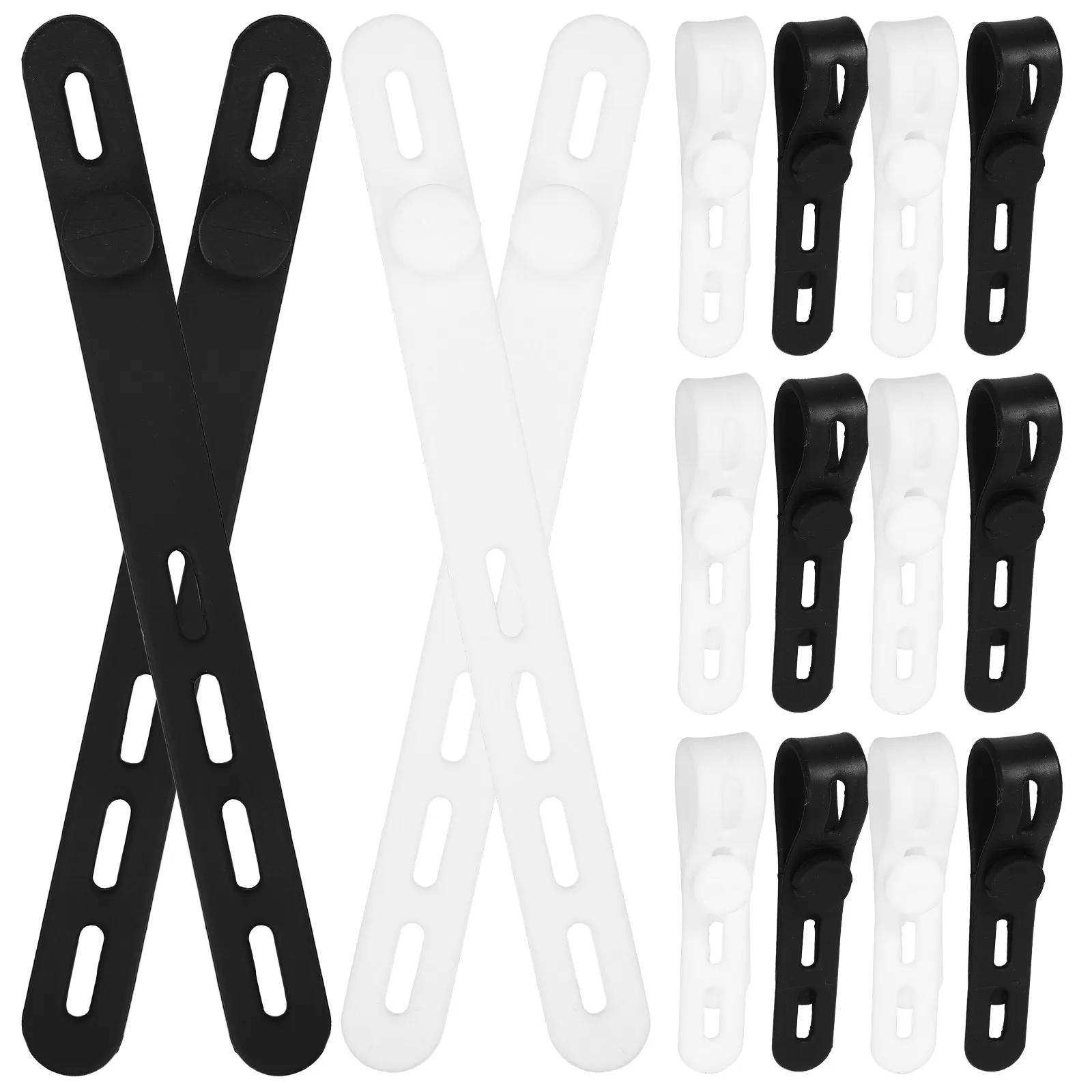 20Pcs 실리콘 케이블 타이 책상 케이블 관리용 재사용 가능한 유연한 코드 정리 도구 와이어 정리 홈 오피스 여행 데이터
