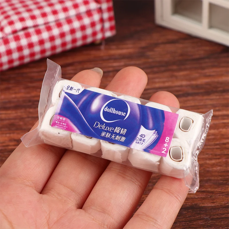 

1Pc 1:12 Dollhouse Miniature Paper Towel Roll Model Roll Of Tissue Home Decor Toy Doll House Accessories Kids Pretend Play Toy