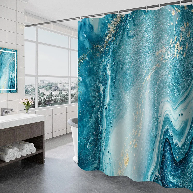 Bathroom curtain 3D digital printing, home, bathroom partition curtain, bathroom decoration, waterproof and mold resistant 3