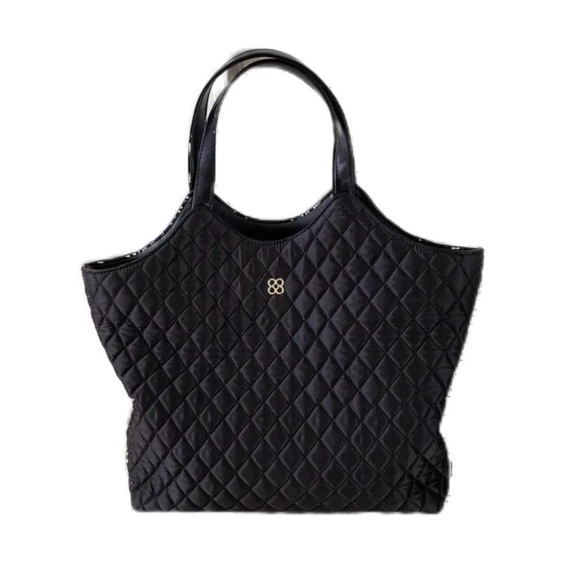 JIAERDI Black Puffed Quilting Tote Bag Women Large Capacity Stitching Shoulder Bags Ladies Fashion Premium Commute Underarm Bag