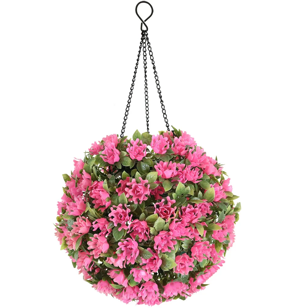 

Faux Topiary Ball Artificial Boxwood Flower Grass Chandelier Plants Solar Hanging Light
