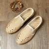 Chinese Style Hollow Summer Breathable Sweat-Absorbing Beef tendon Bottom Soft Bottom Linen Canvas M,en's Slip-On Men's Shoes 3