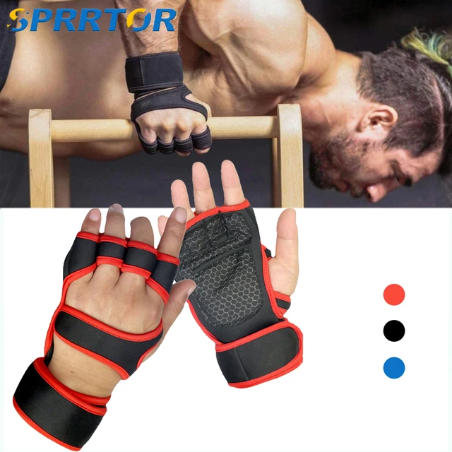 Guantes de levantamiento de pesas para hombre y mujer, muñequeras para  entrenamiento, gimnasio, Fitness, Crossfit, culturismo, gimnasia, Protector  de Palma de mano - AliExpress