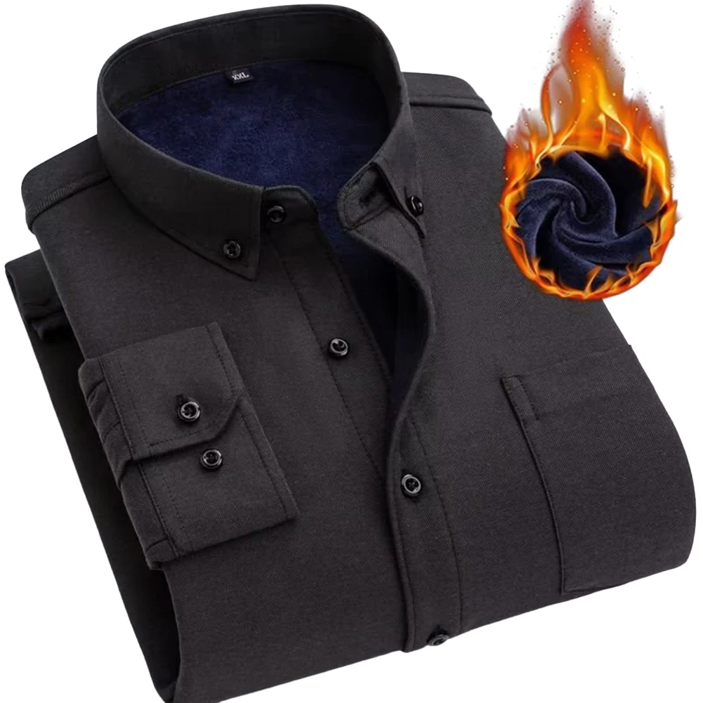 

Мужская Однотонная рубашка с длинным рукавом, на пуговицах