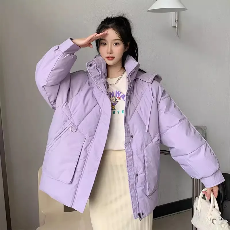 Giacca Da Donna Parka Con Cappuccio 2024 Piumino Invernale Spesso Caldo Cappotto Femminile In Cotone Con Cerniera Imbottito Capispalla Spessa Abrigos 