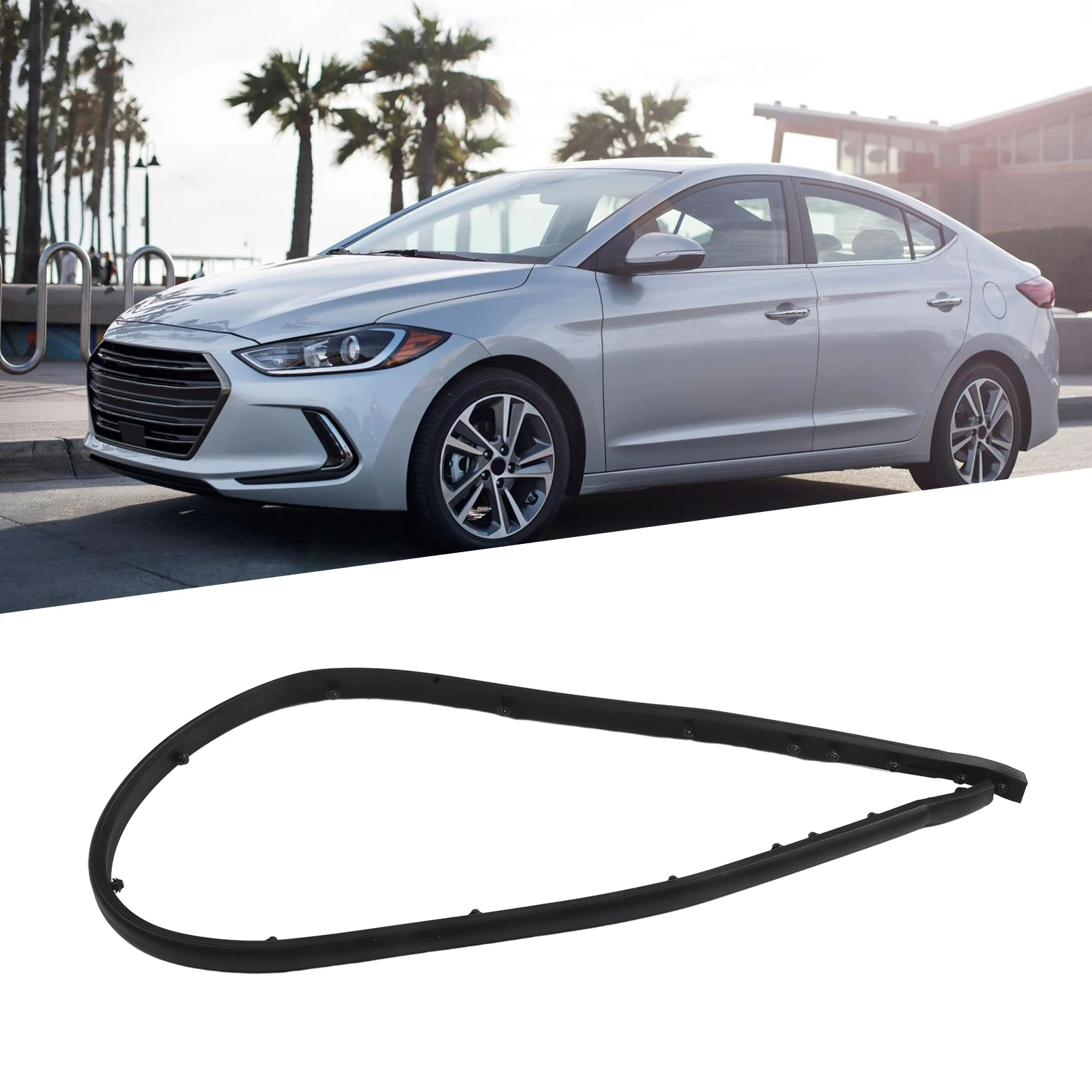 

1pc Brand NEW For Elantra Sedan 2017-2018 Front Bumper Sight Shield Rubber Seal Strip Trim Lightweight Styling Mouldings