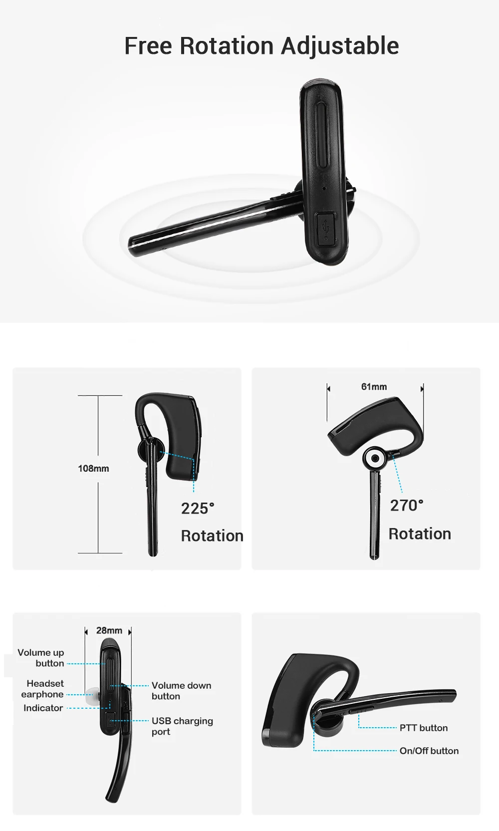 Fone De Ouvido USB de Baixa Potência