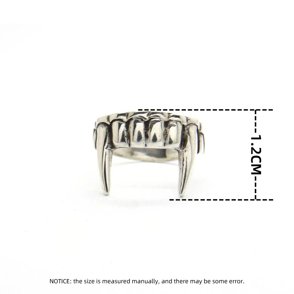 Finger ring silver ring opening ring adjustable rings Antique Silver Color Vampire Teeth Open Ring For Women Men Retro Creative Hiphop Adjustable A965