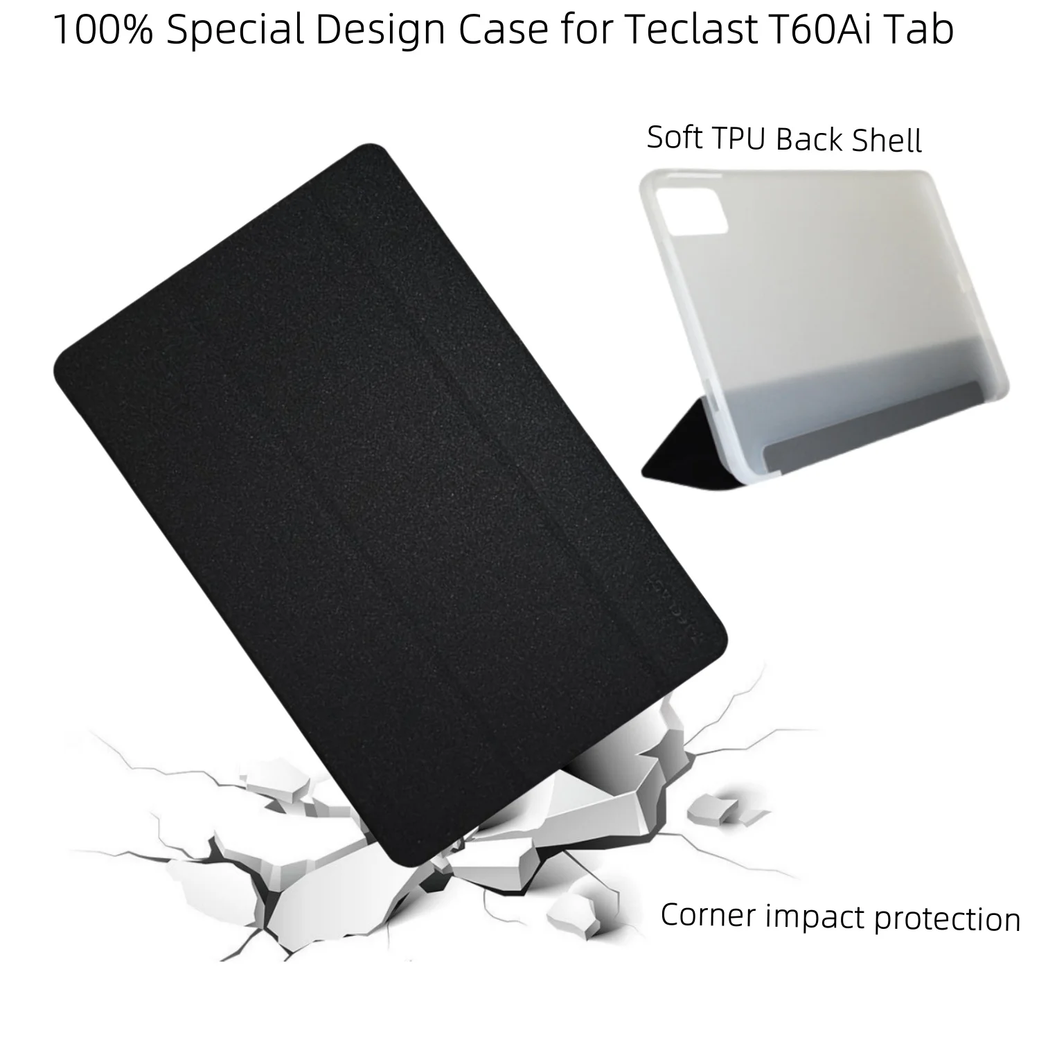Slim Folding Trifold Stand PU Leather Tablet Case with Auto Wake/Sleep Feature