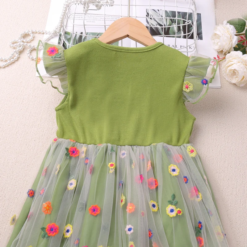 Floral Flutter Mesh Dress 6