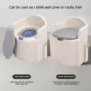 Bedside Commode Chair Sturdy Frame Bedside Shower Chair Gray Soft EPP Easy Cleaning Water Resistant Slip Resistant for Seniors 3