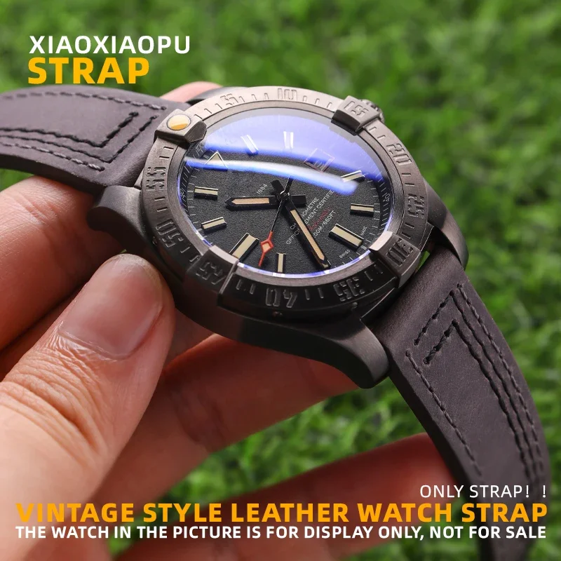 Cinturino In Pelle Da 20Mm 22Mm Per Breitling Avenger Omega Speedmaster Moonwatch Hamilton Pin Buckle Watchband Accessori Per Orologi Da Uomo