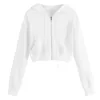 Korean Style Streetwear 2024 New Hooded Casual Solid Zipper Pocket Sleeve Sweatshirt Long Shirt Tops Women Women'S Blouse кофта 5