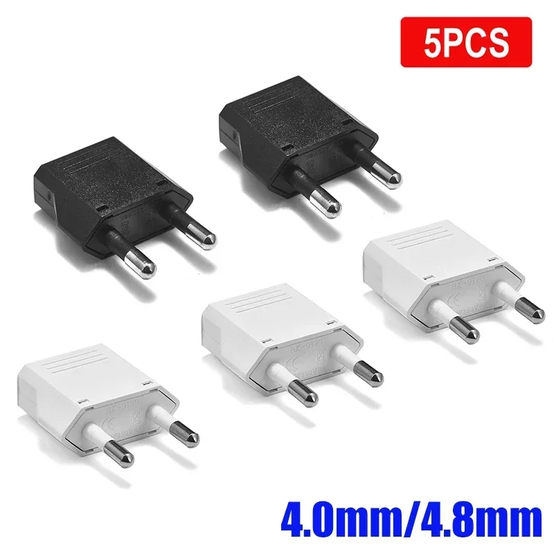 Adaptateur de prise EU CN AU JP US vers EU, adaptateur de voyage, convertisseur de prise électrique KR Euro, prises de courant, prise AC, 1 à 100 pièces