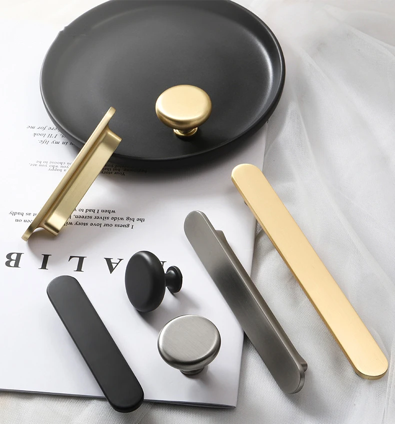 Description Picture 2 of itemLuxury Cabinet, Wardrobe Door Handle, Brushed Gold, Simple Kitchen Cabinet, Drawer Handle, Furniture, Zinc Alloy Small Handle