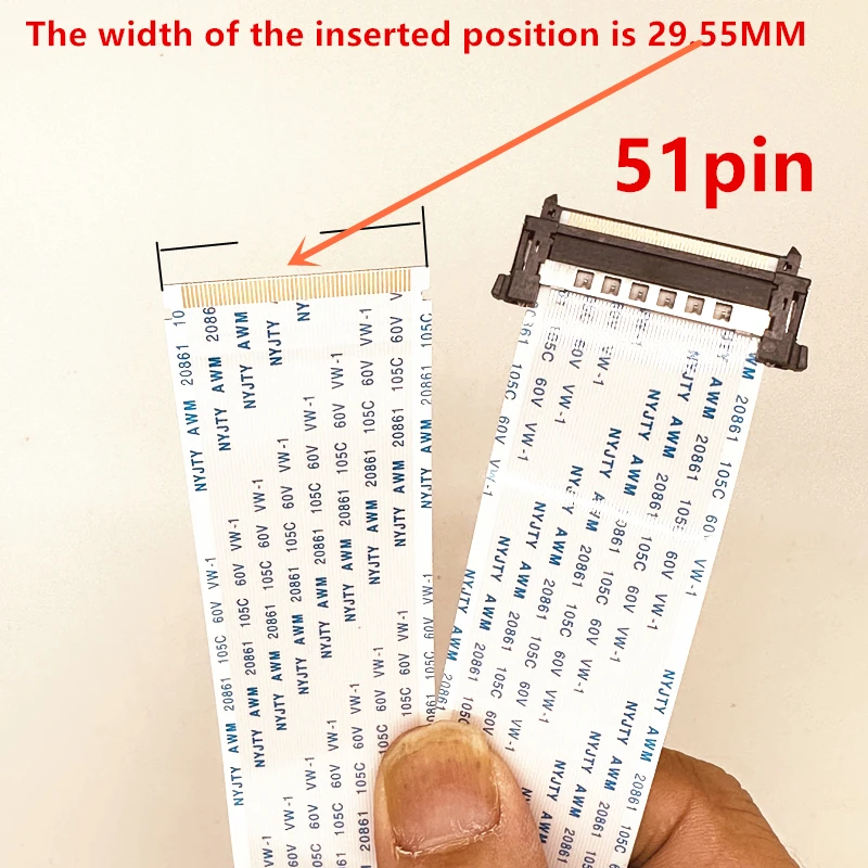 4K HDTV LVDS TV Ribbon Cable 51Pin AWM 20861 20706 105C 60V VW-1 hdtv cable