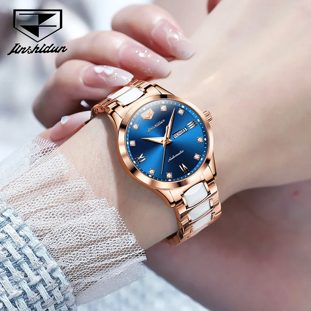 jsdun 8947 elegance woman watches fashion mechanical watch for women ceramic strap dual calendar waterproof luminous wristwatch JSDUN 8947 Elegance Woman Watches Fashion Mechanical Watch For Women Ceramic Strap Dual Calendar Waterproof Luminous Wristwatch 2