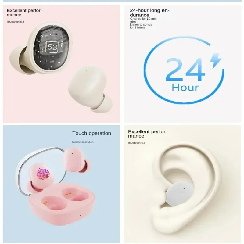 thumbnail image 4 of Auriculares inalámbricos JS313 TWS, compatibles con Bluetooth 5,0, auriculares impermeables con micrófono para Xiaomi iPhone JS313, 4 of 6