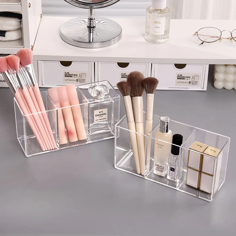 Transparent lipstick Cosmetic Makeup Acrylic Makeup Brush Tool Storage Box Case Make-up Brush Holder Table Organizer Makeup Tool