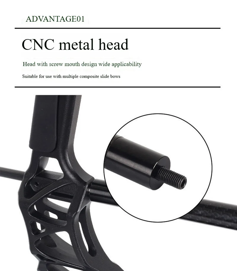 Carbon Stabilizer Balance Bar for Archery with Shock Absorption, Compound Bow Shooting Accessory