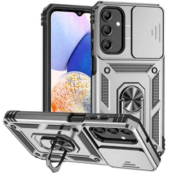Enhanced Armor Phone Case with Slide Camera Lens Protector for Enhanced Protection and Style (Silver)