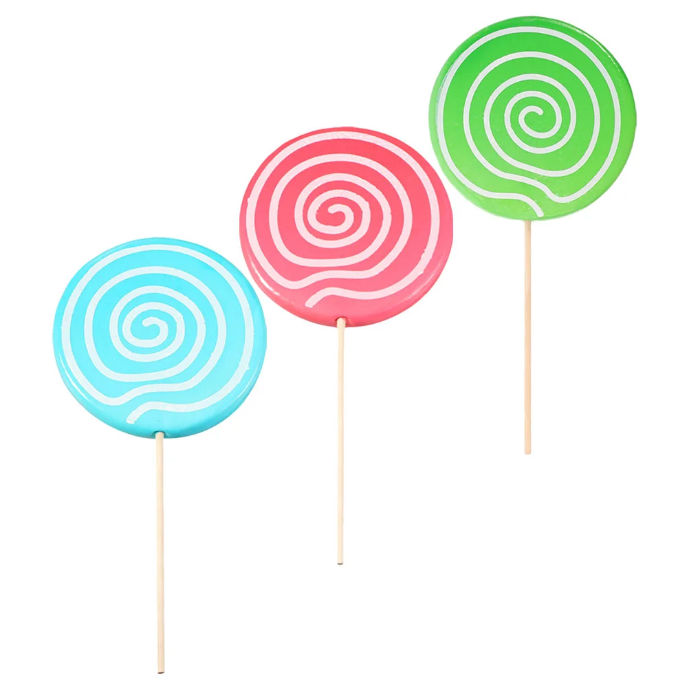 

3 Pcs Lollipops Photo Studio Props Fake Model Candy Decorative Wedding Dress Child