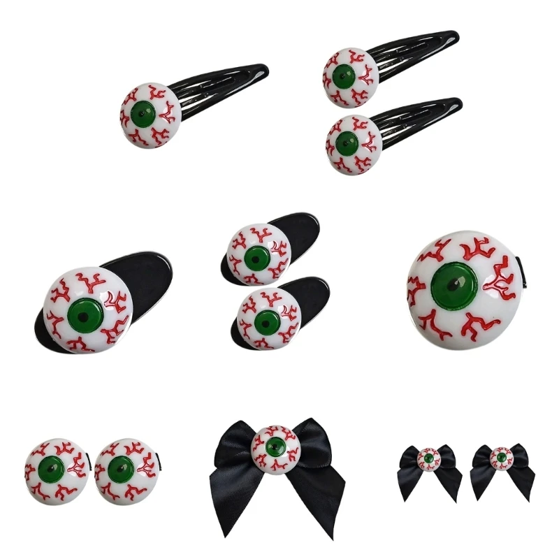A2ES Halloween Bloody Eyeball Barrettes Dragon Party Wear Eyeball Clip