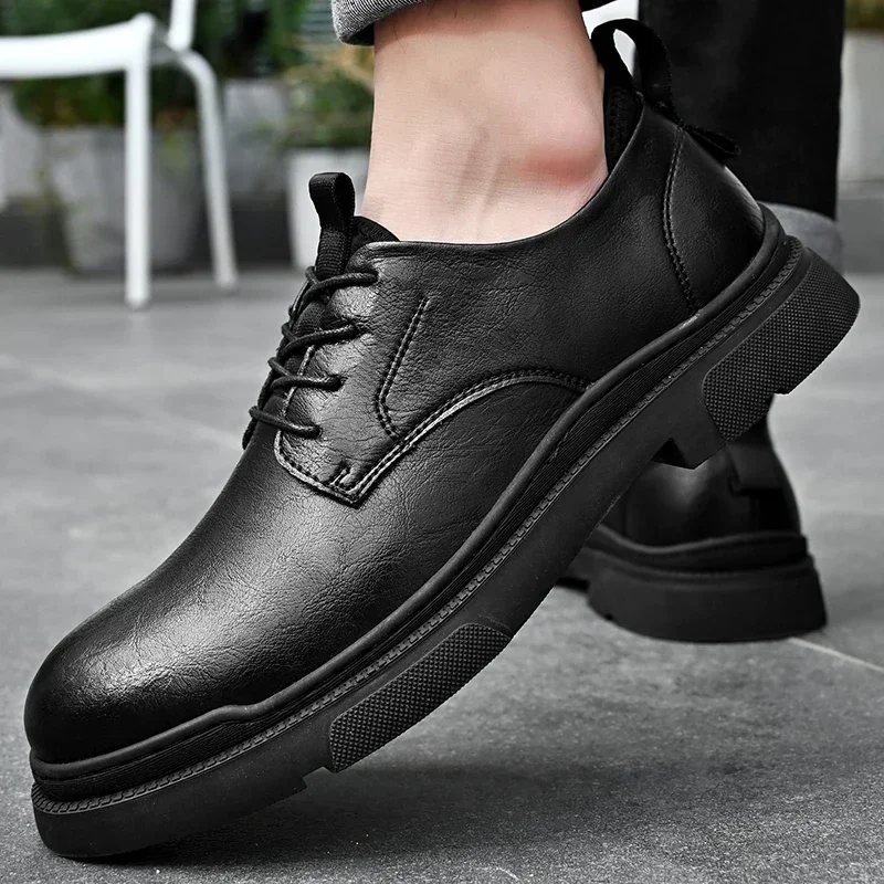 

Men s Genuine Leather Dress Shoes High Quality Solid Oxford Shoes For Men Casual Formal Flats Italian Design Comfy Men Shoes