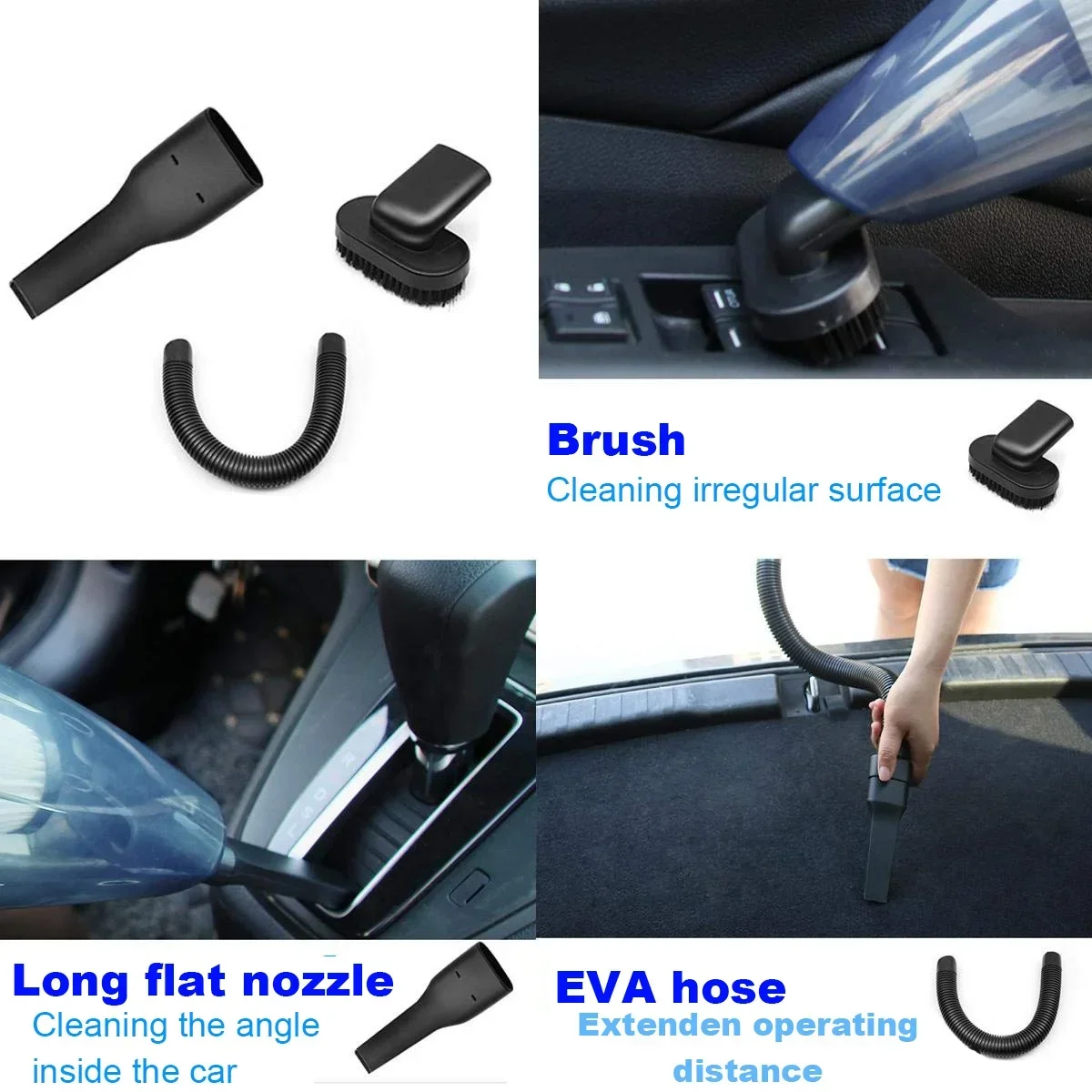 120W 6500pa Strong Power Car wireless handheld vacuum cleaner 12V USB charging line Auto Portable vacuum cleaner for home Office 5
