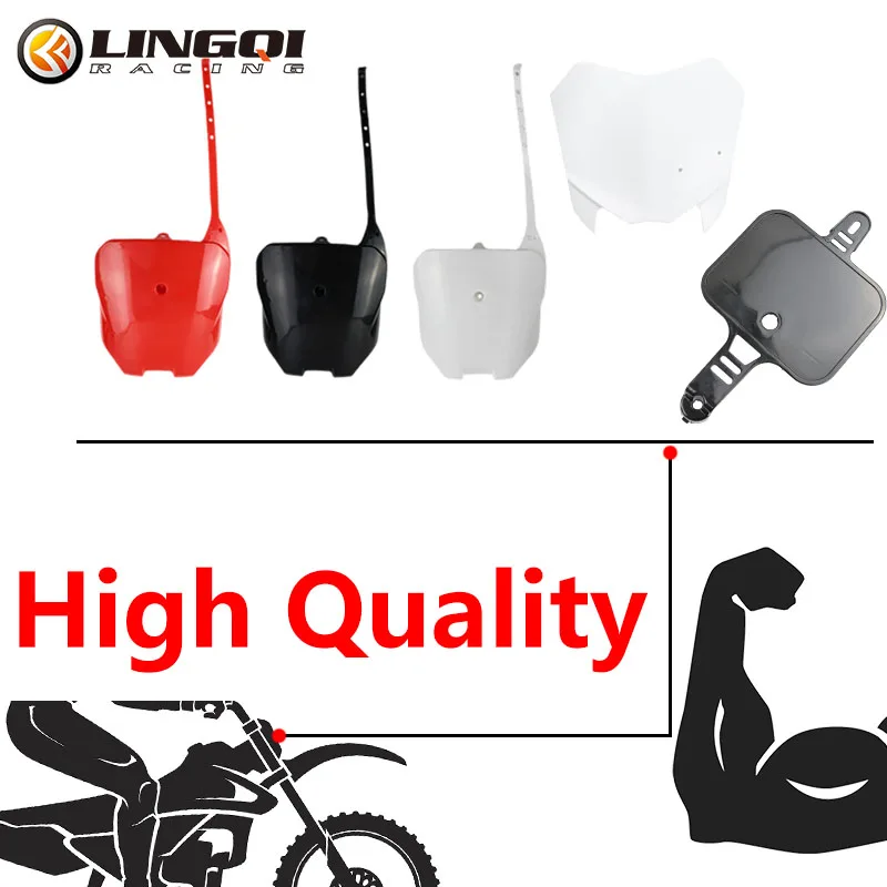 LINGQI Front Number Plate Name Cross Plates Board For CRF50 CRF70 CRF110 CRF125 2008- Motorcycle Accessories Plastic