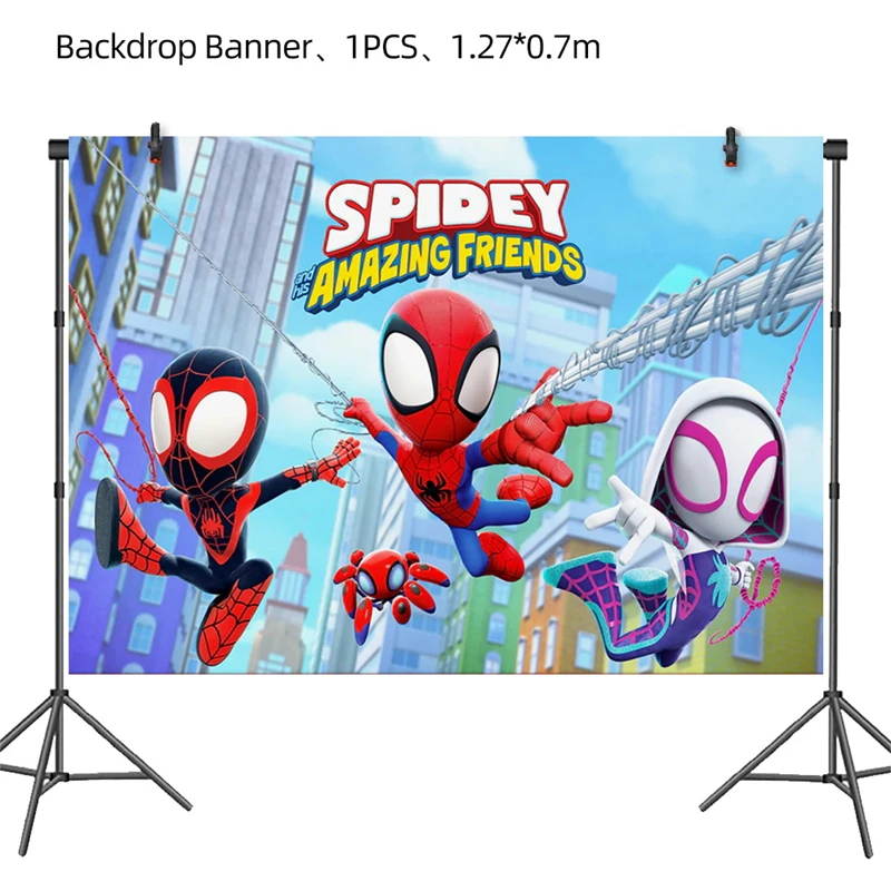 Spidey And His Amazing Friends Birthday Party Decoration Balloons Tableware Backdrop Banner Plates SpiderMan Party Supplies Gift